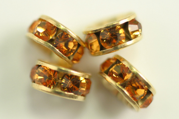 4pc GORGEOUS SPARKLY No 5820 6mm TOPAZ SWAROVSKI CRYSTAL RONDELLE BEADS